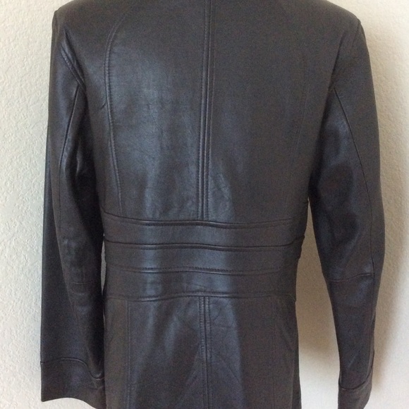 Weatherproof leather jacket brown leather full zipper fitted style jacket coat - Picture 5 of 8